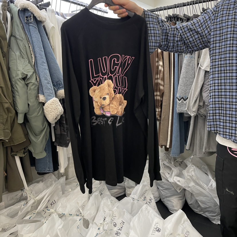 VIRKIN韓國直郵女裝新品24秋冬熱賣人氣職業推薦時尚長袖T恤VIRKIN長袖T恤圖色2