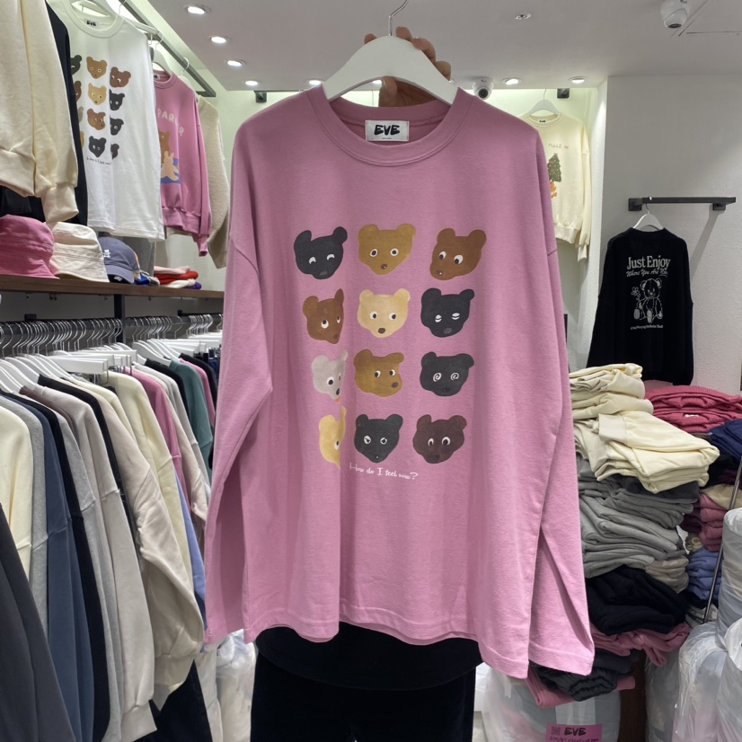 EVE韓國直郵東大門代購女裝新款真品休閑時尚推薦職業長袖T恤EVE長袖T恤圖色1