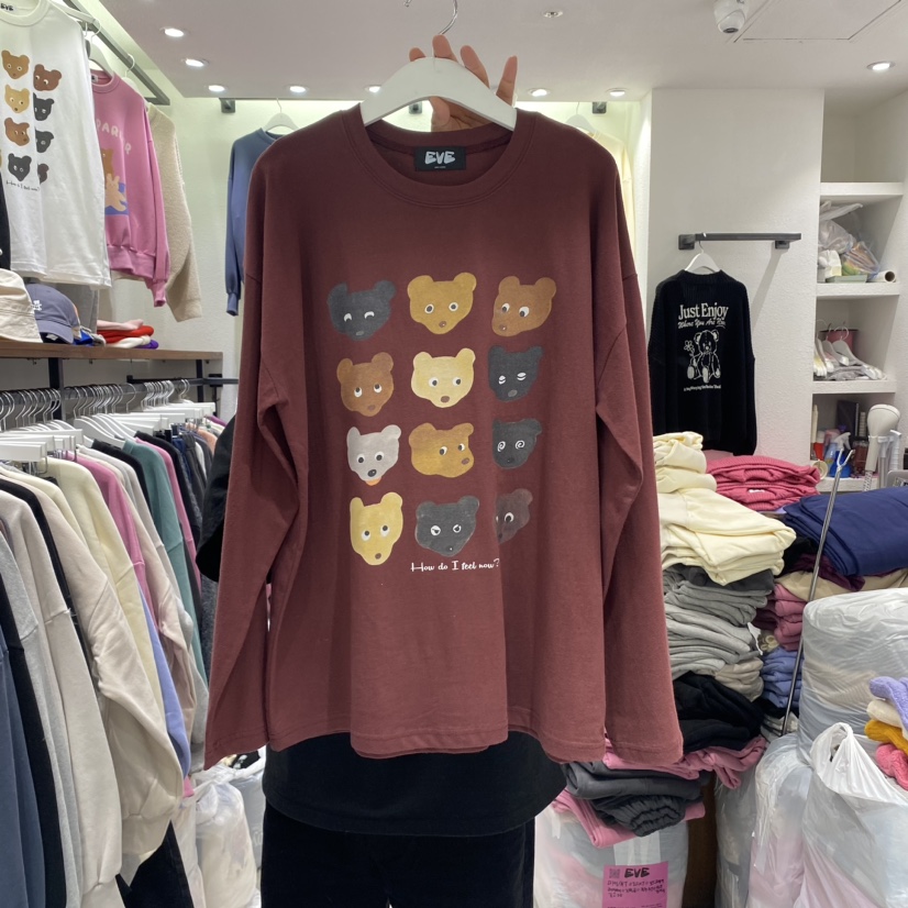 EVE韓國直郵東大門代購女裝新款真品休閑時尚推薦職業長袖T恤EVE長袖T恤圖色2