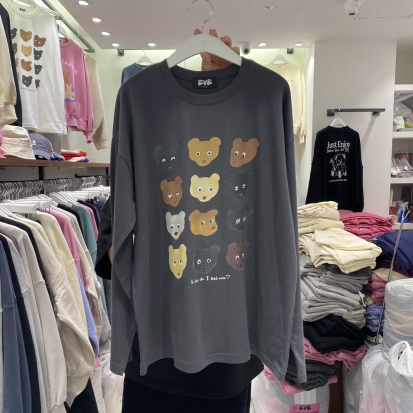 EVE韓國直郵東大門代購女裝新款真品休閑時尚推薦職業長袖T恤EVE長袖T恤圖色3