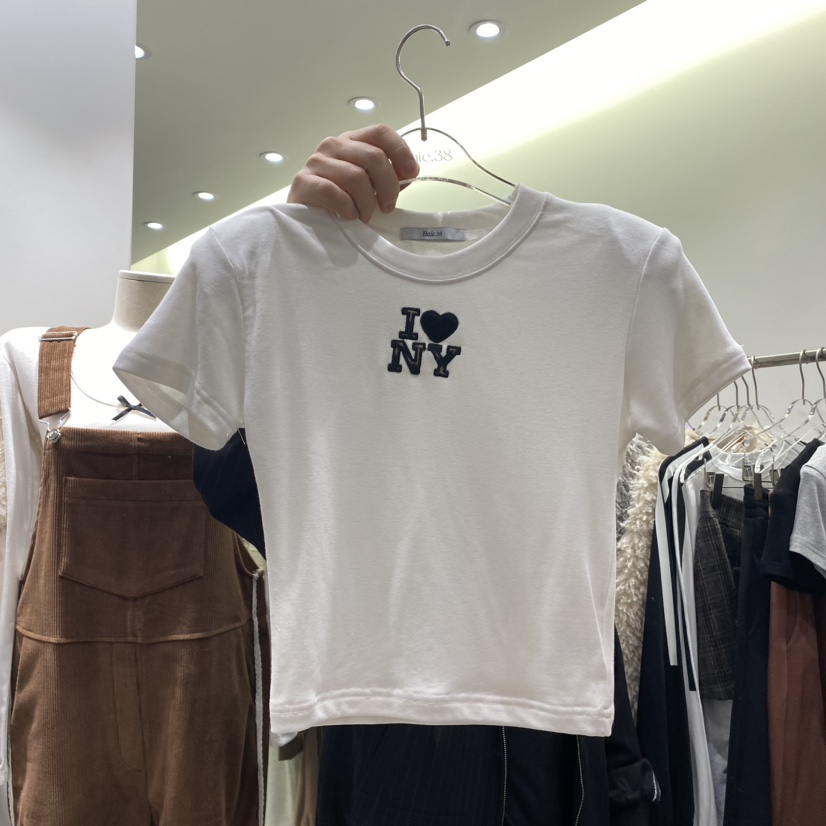 BAIE.38直郵韓國代購女裝新品人氣休閑時尚24秋冬T恤拉絨BAIE.38T恤圖色2