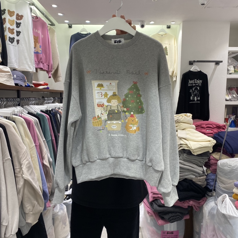 EVE韓國直郵東大門實拍女裝新品24秋冬熱賣人氣休閑時尚衛衣EVE衛衣圖色2
