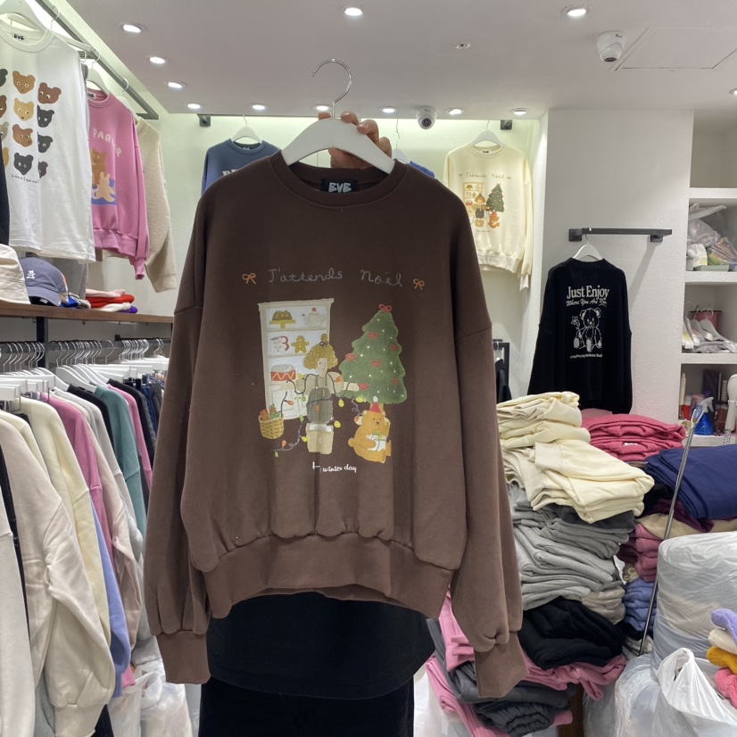 EVE韓國直郵東大門實拍女裝新品24秋冬熱賣人氣休閑時尚衛衣EVE衛衣圖色3