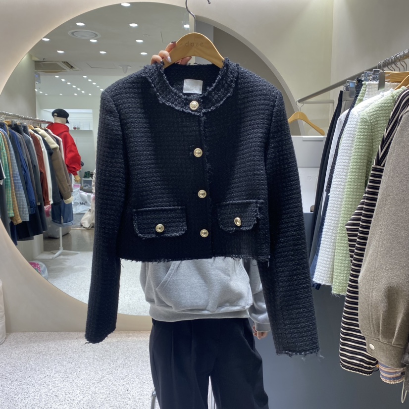PARSLEY韓國直郵女裝新品時尚休閑24秋冬人氣真品夾克花呢Daze夾克