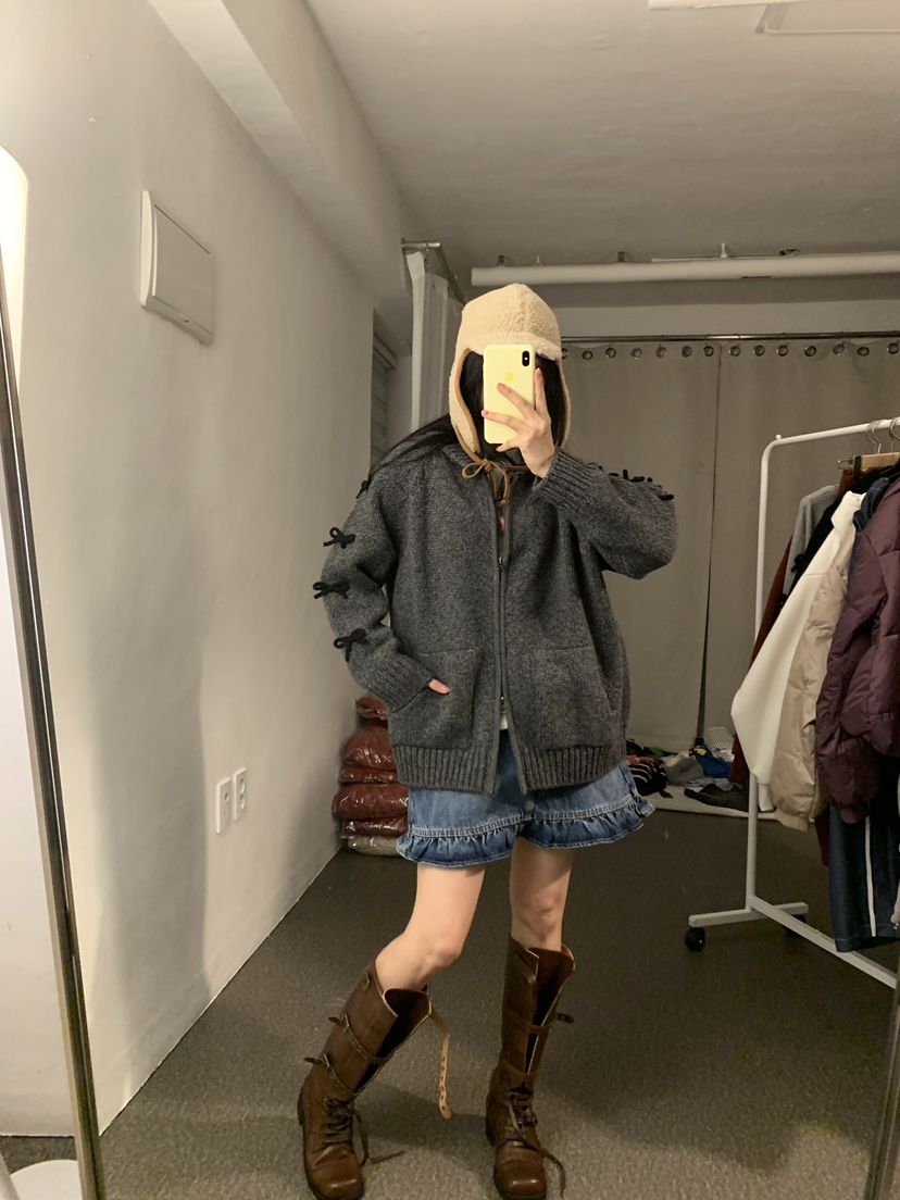 JUPITER韓國直郵女裝新款職業熱賣時尚真品針織衫細羊毛拉鏈JUPITER針織衫