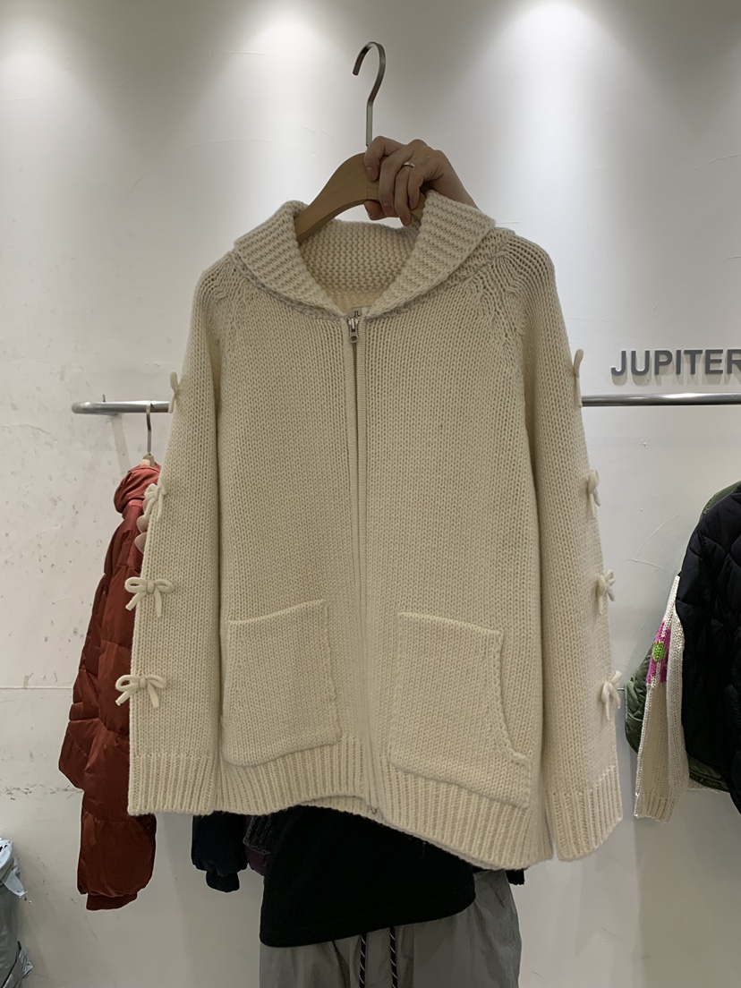 JUPITER韓國直郵女裝新款職業熱賣時尚真品針織衫細羊毛拉鏈JUPITER針織衫圖色2