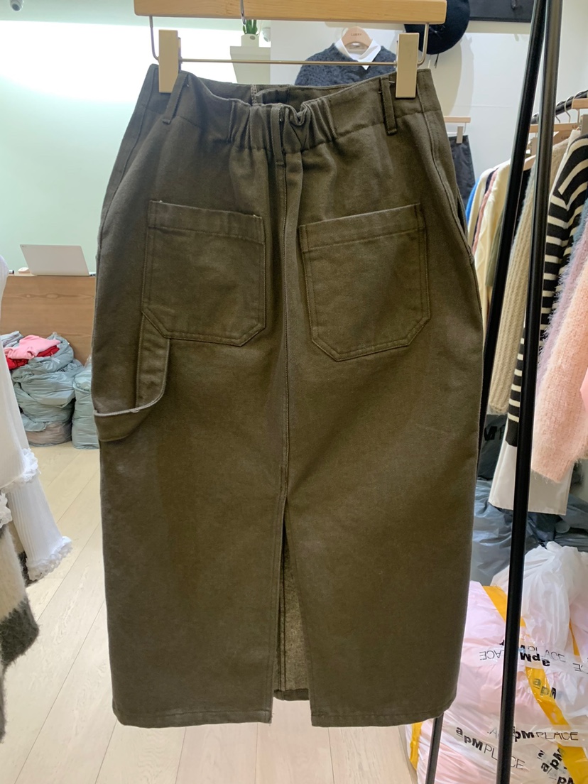 LUBRY韓國直郵女裝新品人氣24秋冬熱賣真品半身裙中短裙口袋NOPROBLEM半身裙/中短裙