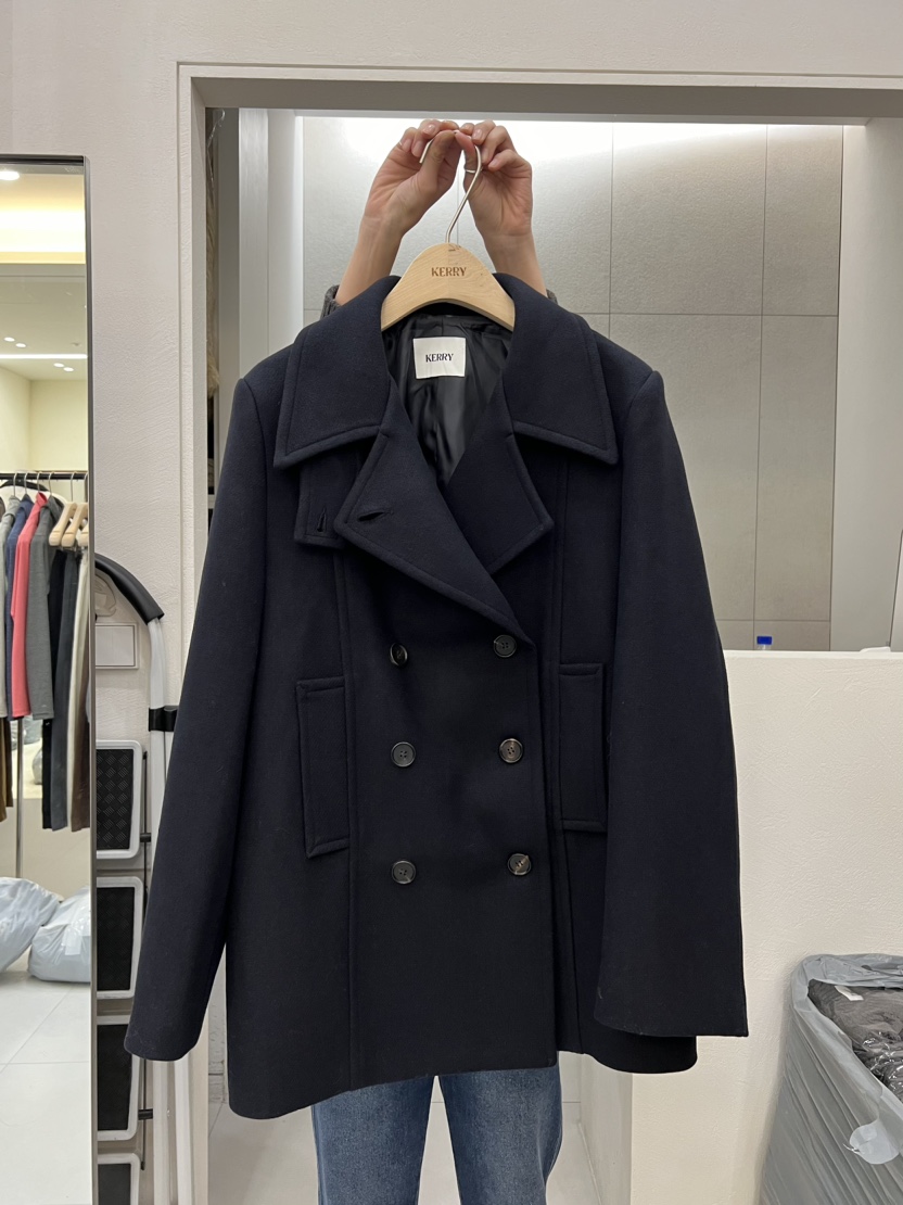 KERRY韓國直郵東大門實拍女裝新品休閑推薦時尚中長款大衣雙層KERRY中長款大衣圖色2