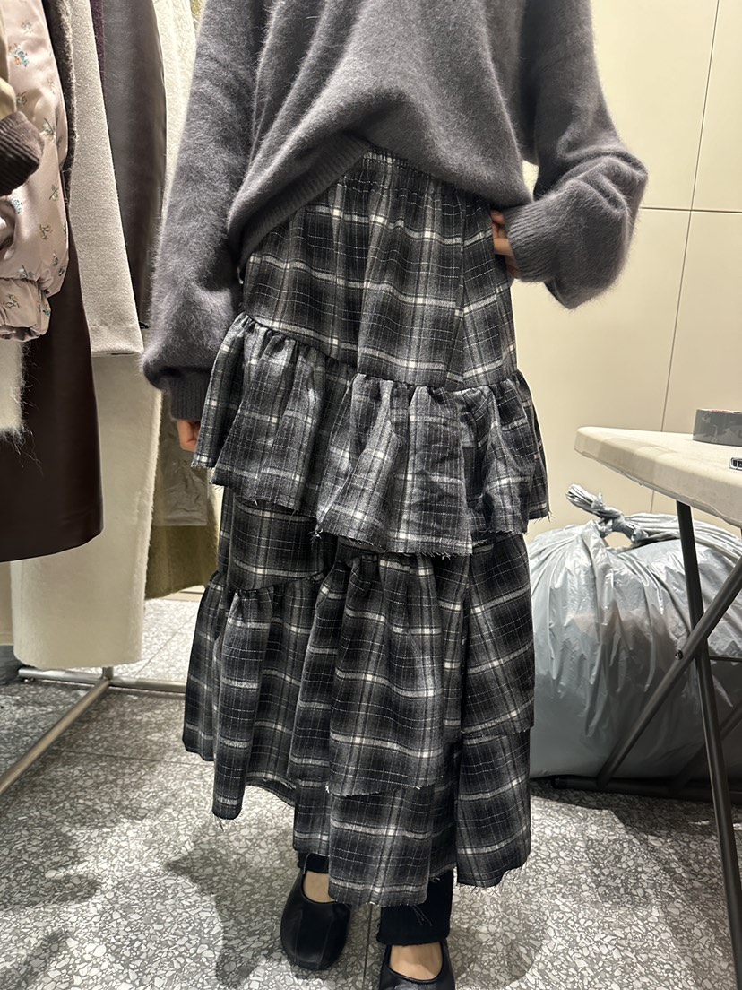 SOF韓國直郵女裝新品24秋冬休閑人氣時尚真品熱賣長裙格子SOF長裙圖色2