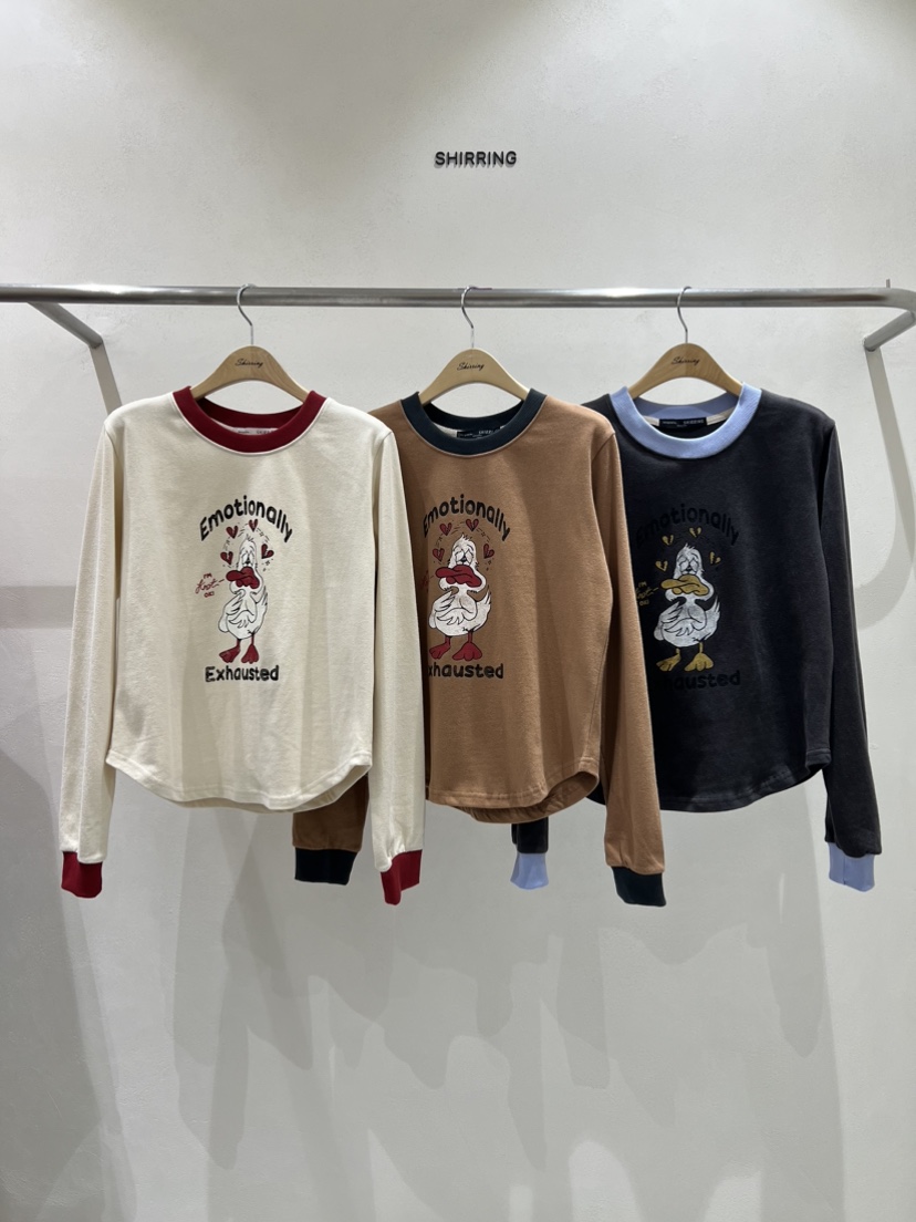 SHIRRING韓國直郵女裝新款真品24秋冬推薦人氣熱賣長袖T恤SHIRRING長袖T恤