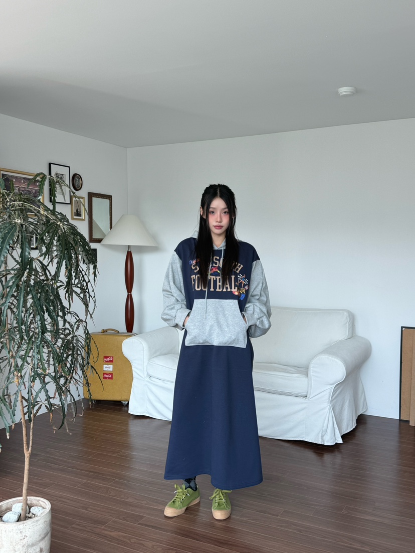 MAISON DE GLORY韓國直郵東大門實拍女裝新款人氣連衣裙連帽MAISON DE GLORY連衣裙