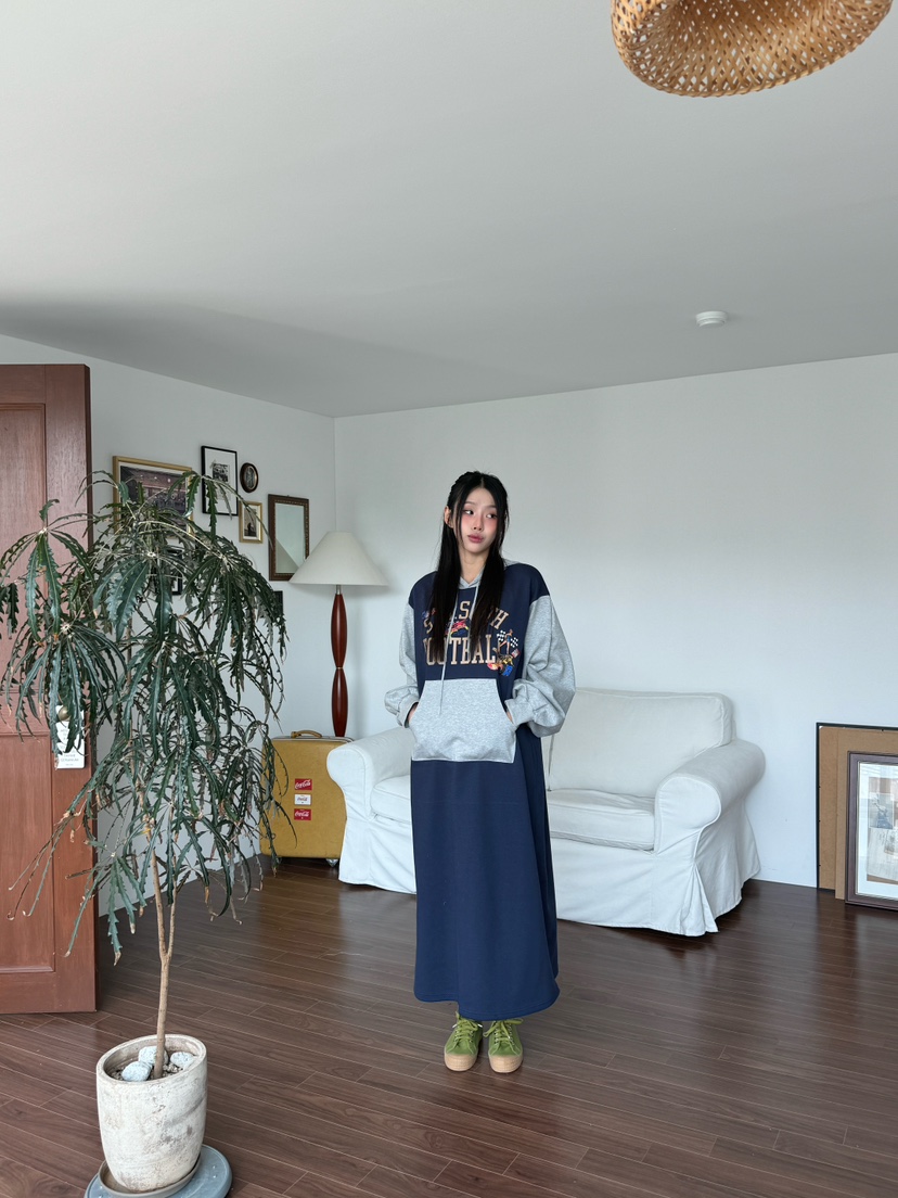 MAISON DE GLORY韓國直郵東大門實拍女裝新款人氣連衣裙連帽MAISON DE GLORY連衣裙
