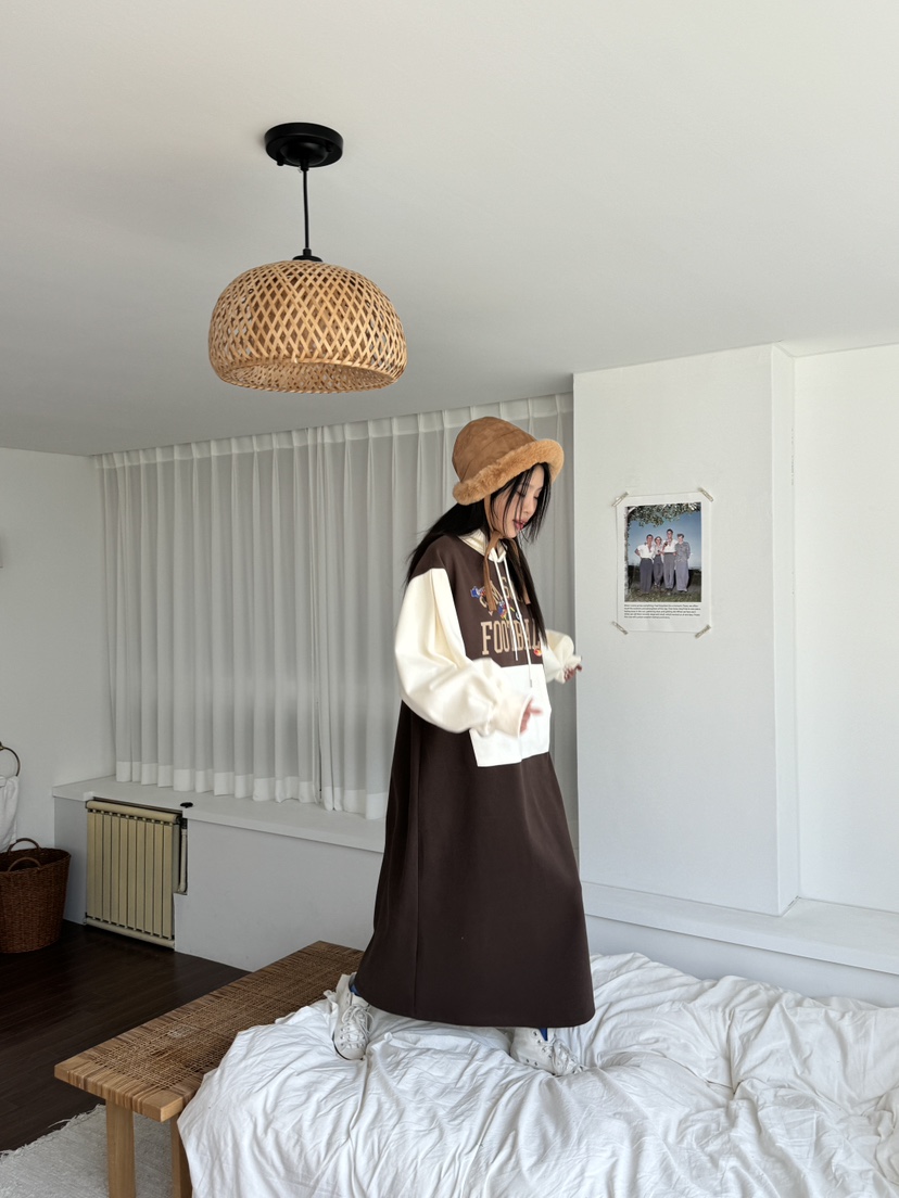 MAISON DE GLORY韓國直郵東大門實拍女裝新款人氣連衣裙連帽MAISON DE GLORY連衣裙