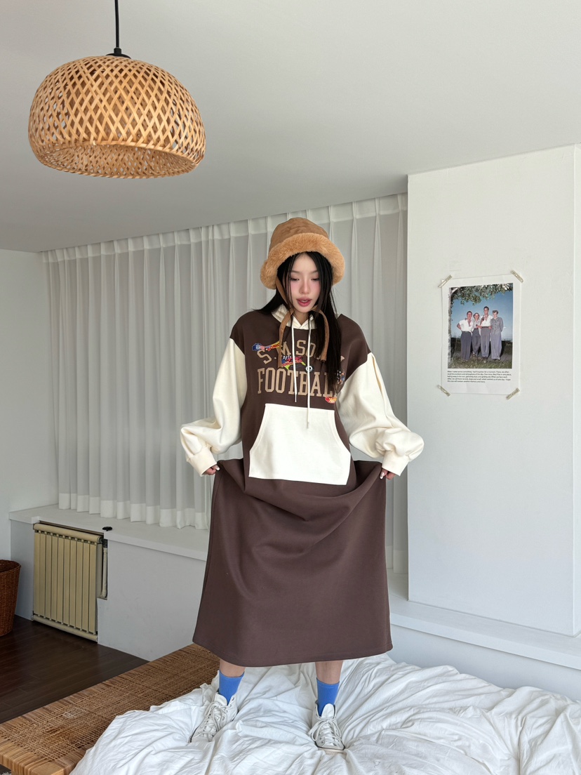 MAISON DE GLORY韓國直郵東大門實拍女裝新款人氣連衣裙連帽MAISON DE GLORY連衣裙