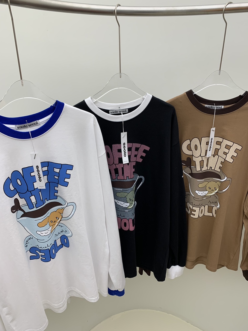 Seolo seoul韓國直郵女裝新品24秋冬熱賣職業休閑長袖T恤Seolo seoul長袖T恤