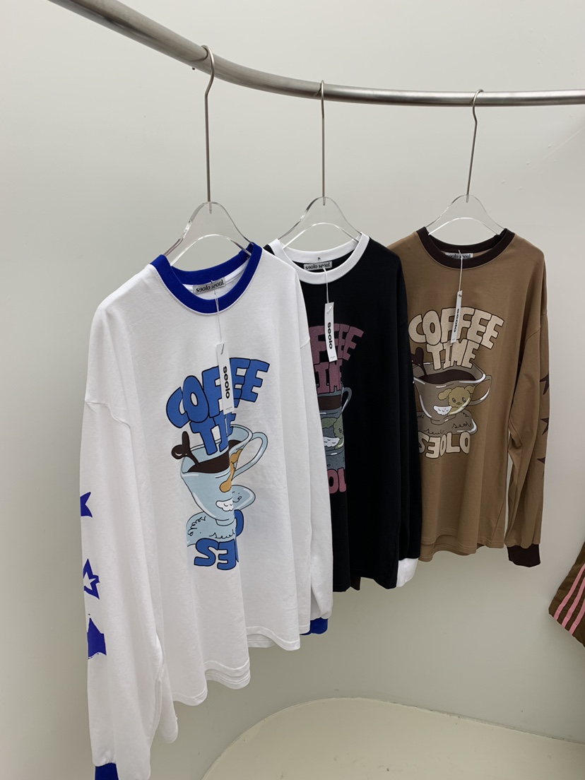 Seolo seoul韓國直郵女裝新品24秋冬熱賣職業休閑長袖T恤Seolo seoul長袖T恤