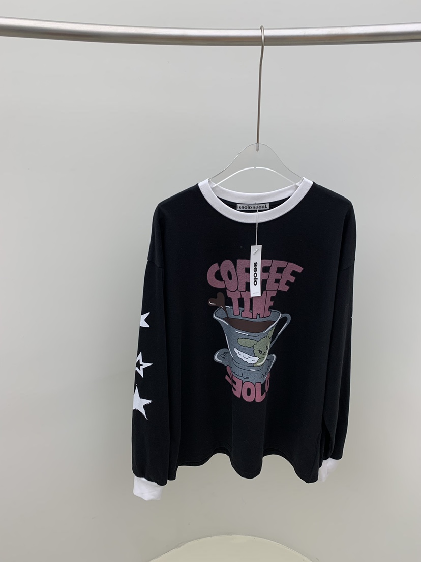 Seolo seoul韓國直郵女裝新品24秋冬熱賣職業休閑長袖T恤Seolo seoul長袖T恤圖色2