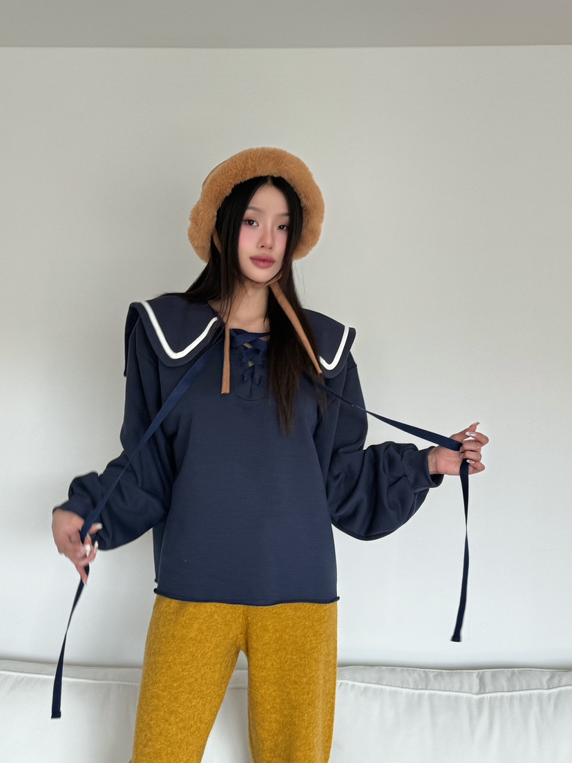 MAISON DE GLORY直郵韓國代購女裝新款人氣休閑職業24秋冬衛衣MAISON DE GLORY衛衣