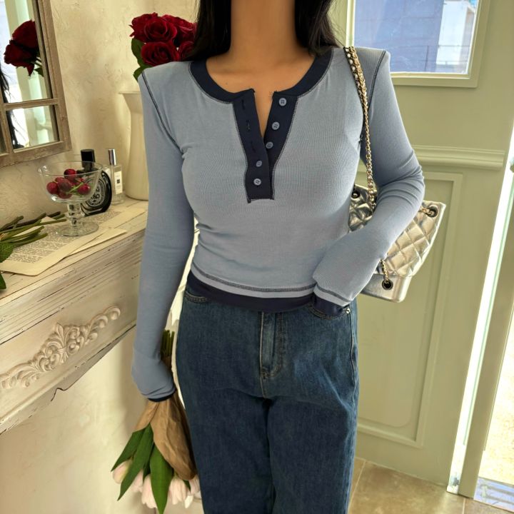 MARS韓國直郵東大門實拍女裝新品熱賣24秋冬人氣時尚長袖T恤mars長袖T恤