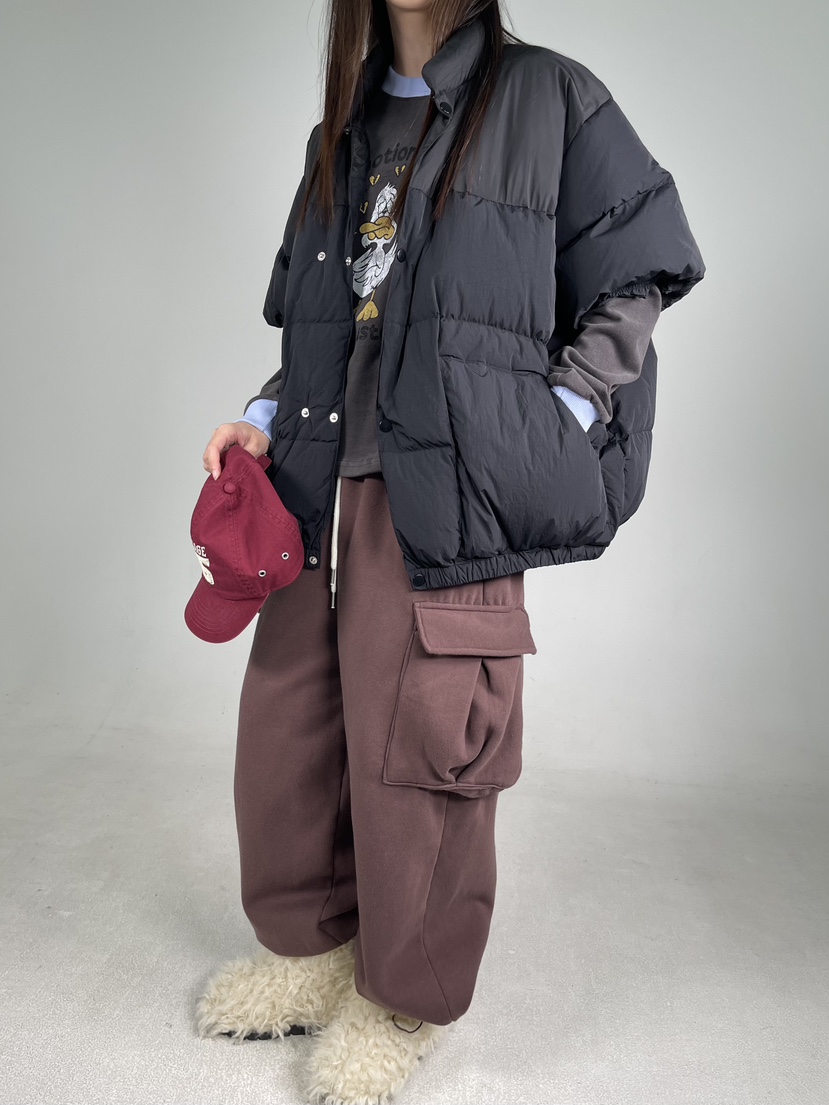 SHIRRING韓國直郵東大門實拍女裝新款職業休閑24秋冬外套填充SHIRRING外套