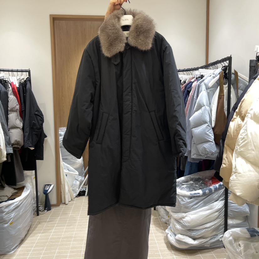 LOFN韓國直郵東大門代購女裝新款職業休閑真品24秋冬長款棉服LOFN長款棉服圖色4