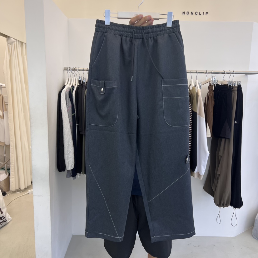 NON CLIP直郵韓國代購女裝新款人氣真品推薦職業休閑褲口袋NON CLIP休閑褲圖色2