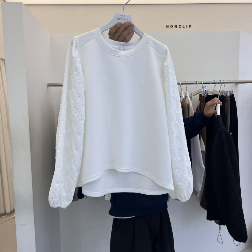 NON CLIP韓國直郵東大門代購女裝新品時尚休閑24秋冬長袖T恤NON CLIP長袖T恤