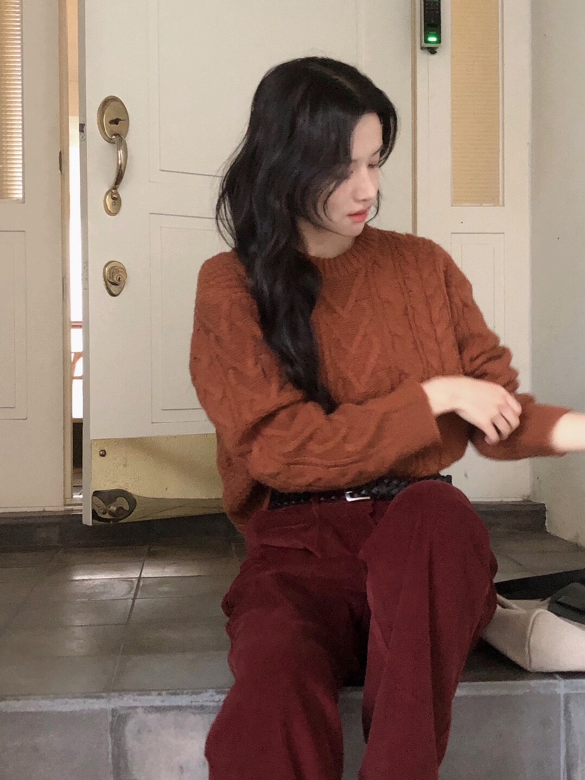 OBJET韓國直郵女裝新款職業真品推薦時尚熱賣休閑24秋冬毛衣羊毛love us u/OBJET毛衣