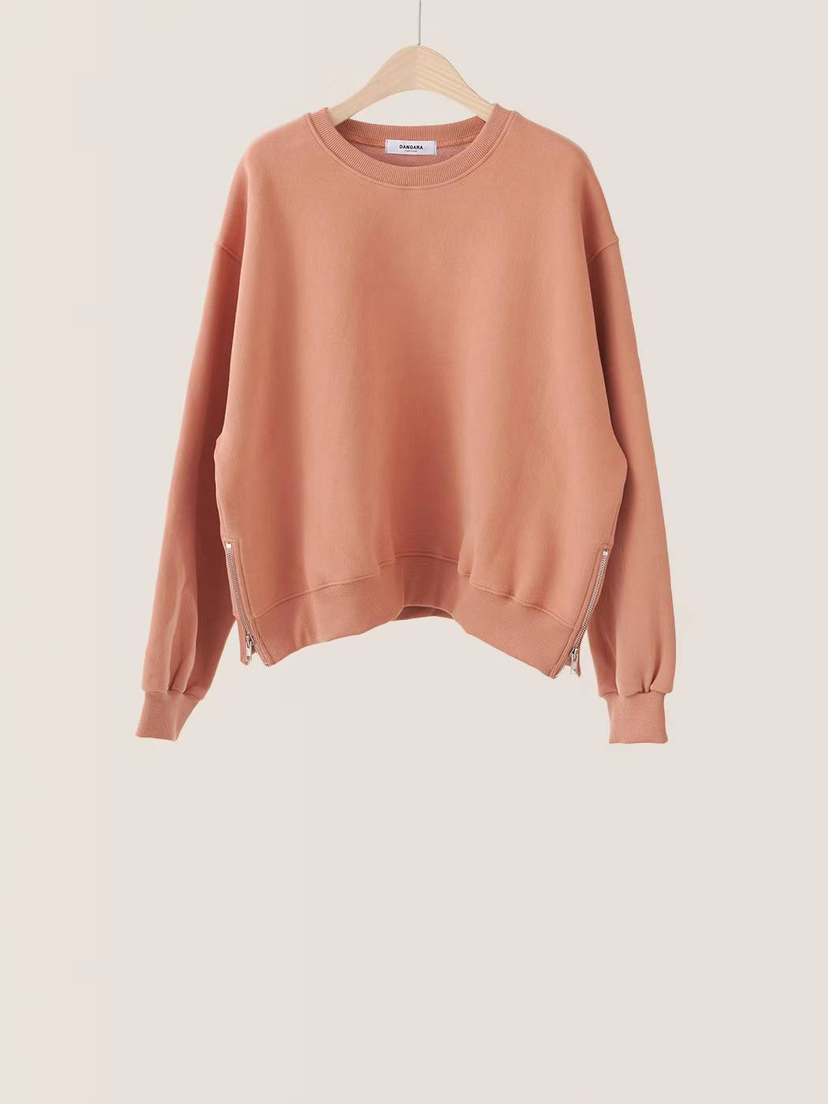 DANGARA韓國直郵東大門實拍女裝新品時尚熱賣24秋冬衛衣拉鏈DANGARA衛衣