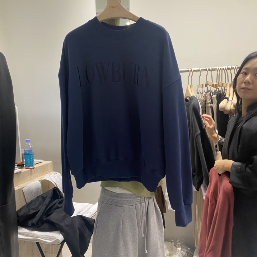 LOWBURN韓國直郵女裝新品人氣真品休閑24秋冬熱賣衛衣刺繡LOWBURN衛衣圖色2