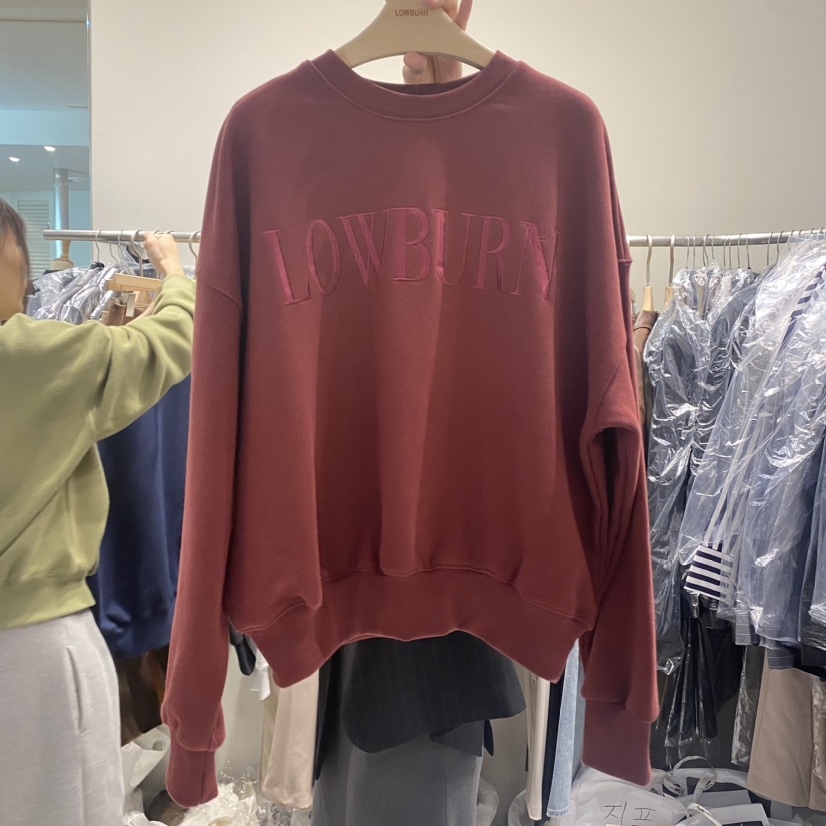 LOWBURN韓國直郵女裝新品人氣真品休閑24秋冬熱賣衛衣刺繡LOWBURN衛衣圖色3