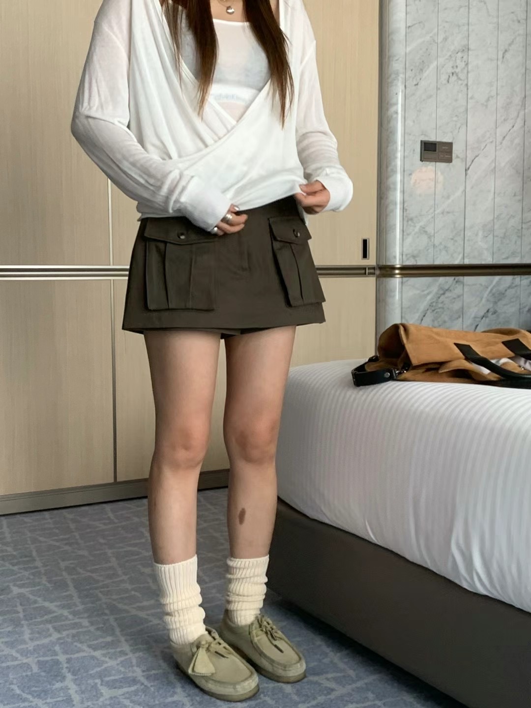 ONDA直郵韓國代購女裝新款人氣24秋冬休閑熱賣職業真品裙褲ONDA裙褲
