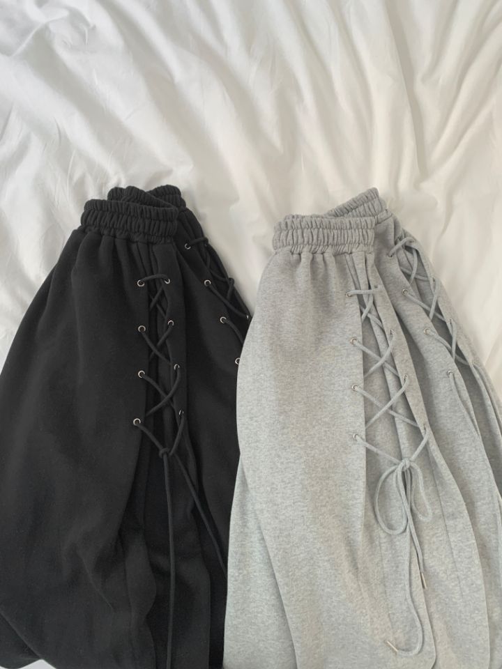4LEAF直郵韓國代購女裝新品24秋冬時尚熱賣真品休閑褲拉絲4LEAF休閑褲