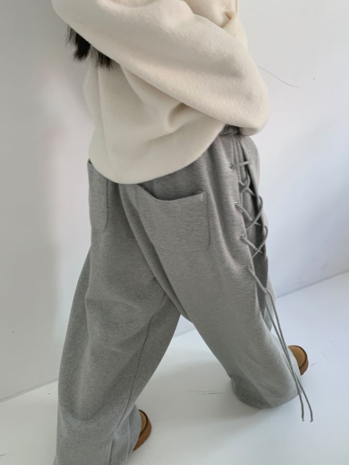 4LEAF直郵韓國代購女裝新品24秋冬時尚熱賣真品休閑褲拉絲4LEAF休閑褲
