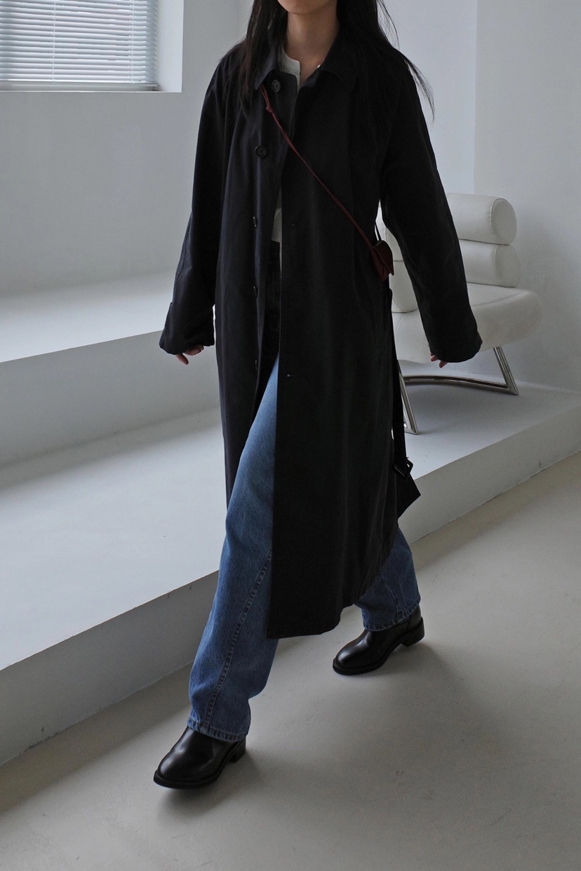 CURVY直郵韓國代購女裝新款職業人氣熱賣休閑長款風衣含腰帶CURVY長款風衣