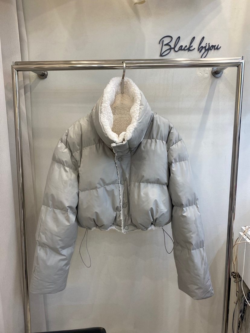 BLACK BIJOU韓國直郵女裝新款休閑時尚職業真品短款棉服雙面BLACK BIJOU短款棉服