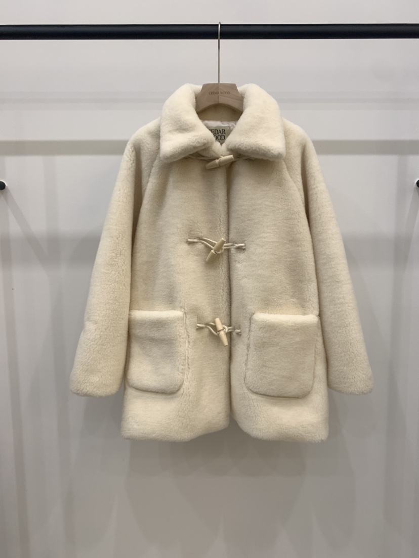 CEDARWOOD韓國直郵東大門實拍女裝新品熱賣時尚中長款大衣羊毛CEDARWOOD中長款大衣