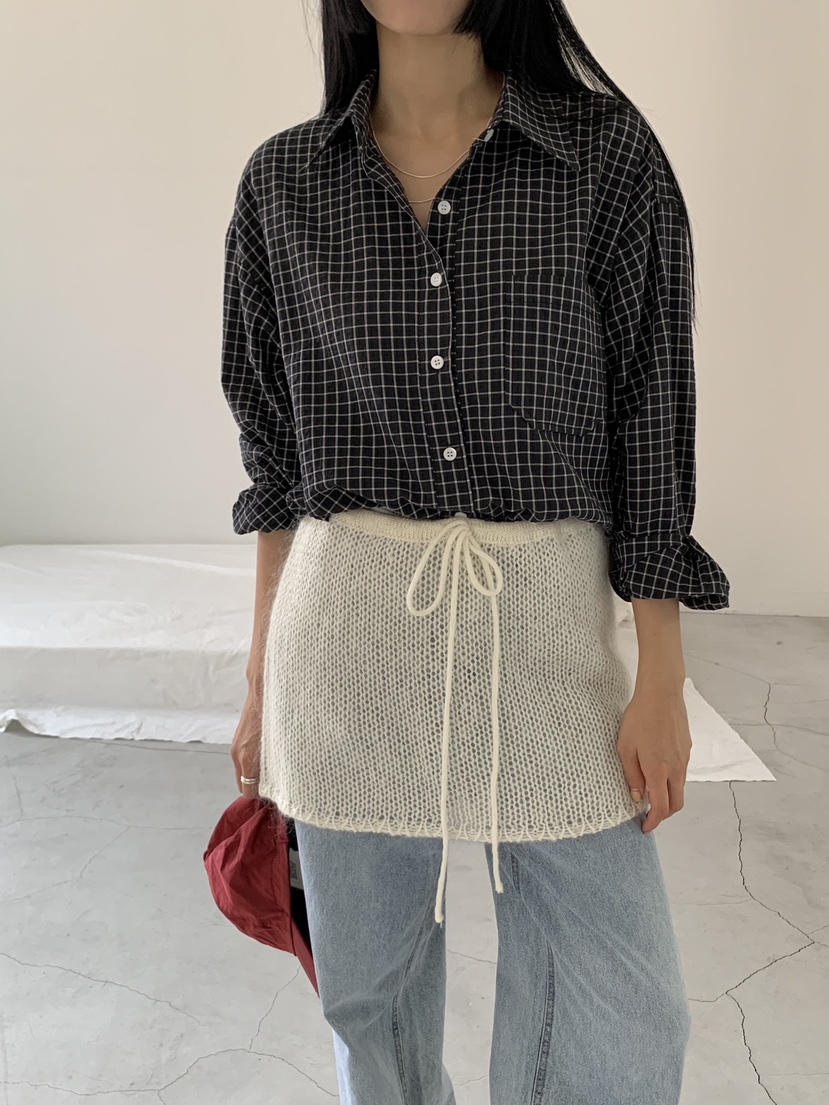 US韓國直郵東大門代購女裝新品休閑真品24秋冬襯衫蕾絲衫US襯衫/蕾絲衫