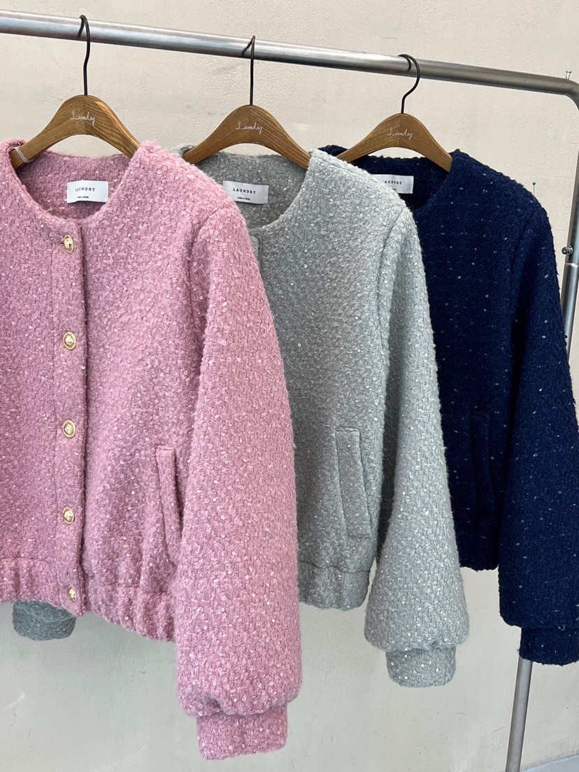 LAUNDRY直郵韓國代購女裝新款推薦24秋冬休閑職業夾克花呢LAUNDRY夾克