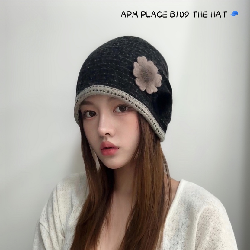 THE HAT韓國直郵東大門代購女裝新品24秋冬熱賣帽子褶皺THE HAT帽子圖色1