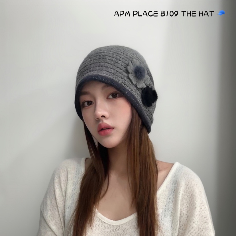THE HAT韓國直郵東大門代購女裝新品24秋冬熱賣帽子褶皺THE HAT帽子圖色2