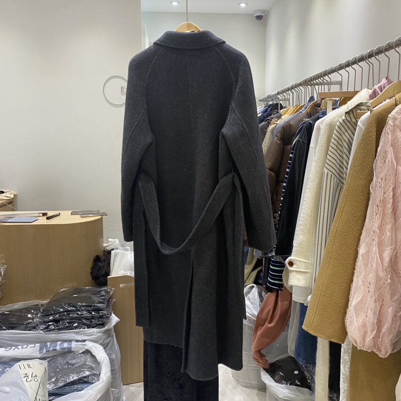 EN.U直郵韓國代購女裝新款時尚24秋冬職業中長款大衣長款EN.U中長款大衣