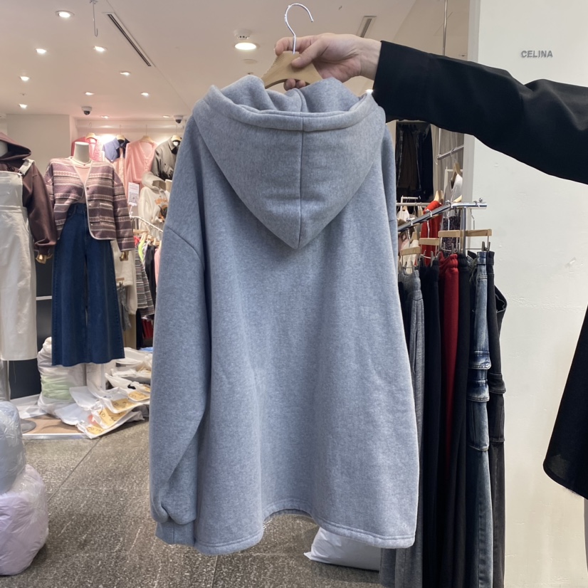 CELI_NA直郵韓國代購女裝新品時尚推薦24秋冬衛衣加絨高領連帽CELI_NA衛衣