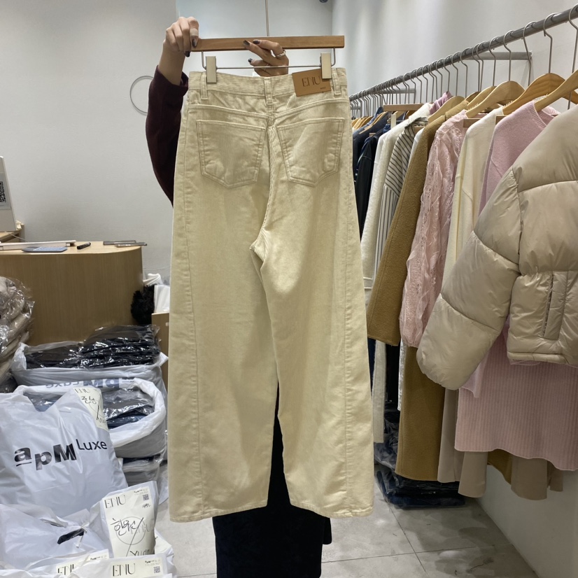 EN.U韓國直郵東大門代購女裝新品真品休閑職業休閑褲燈芯絨EN.U休閑褲