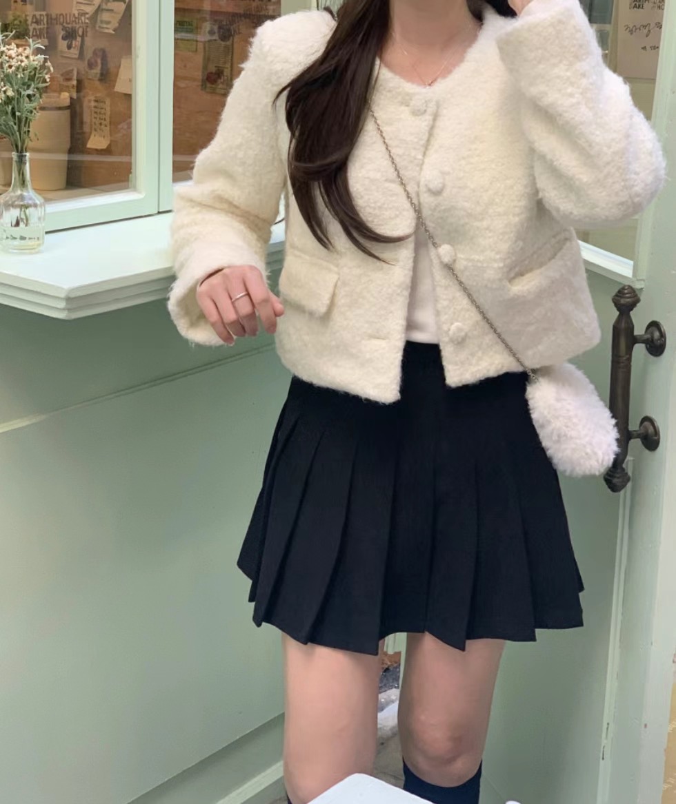 JUNO韓國直郵東大門代購女裝新款休閑熱賣推薦時尚夾克羊毛JUNO夾克