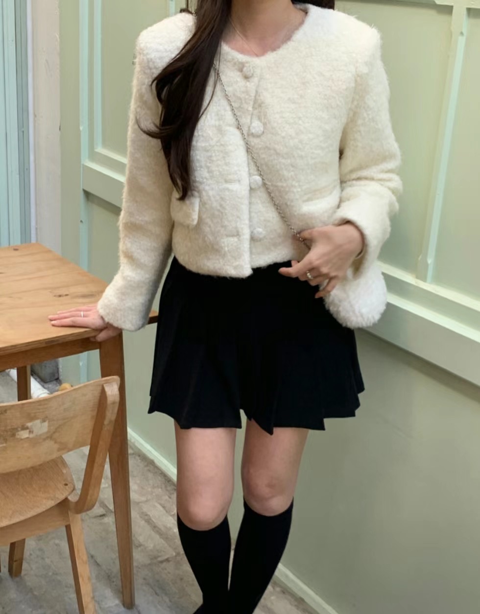 JUNO韓國直郵東大門代購女裝新款休閑熱賣推薦時尚夾克羊毛JUNO夾克圖色2