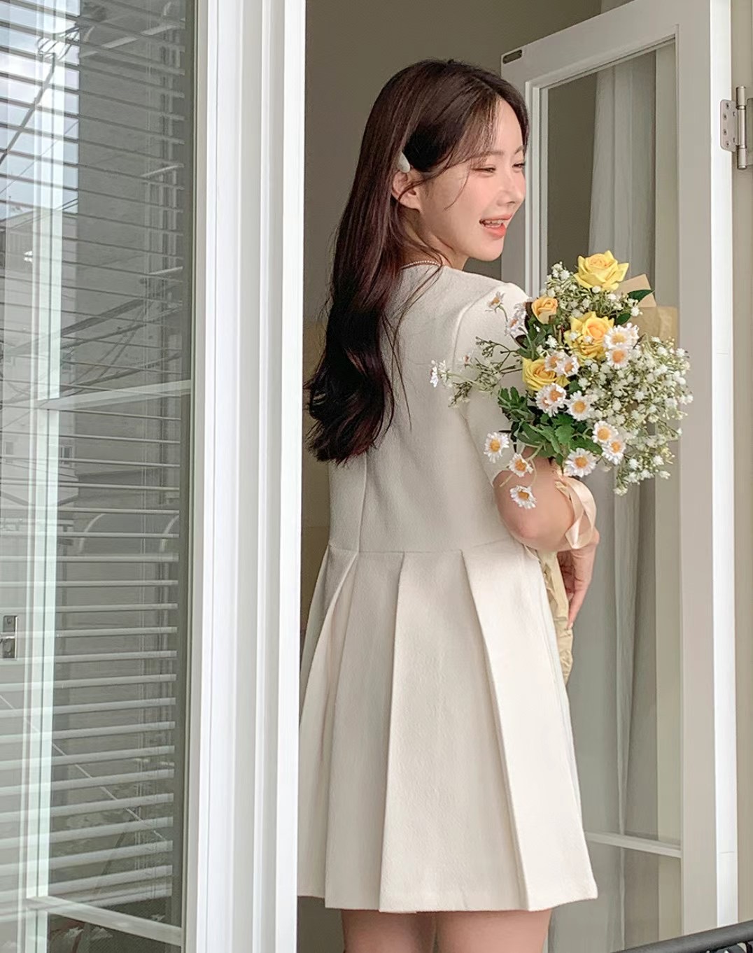 JUNO韓國直郵女裝新品休閑真品推薦24秋冬職業人氣連衣裙JUNO連衣裙