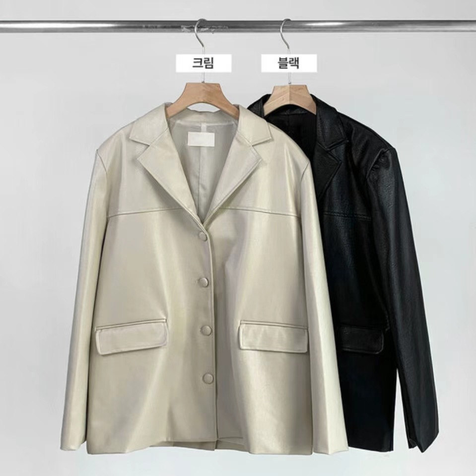 JUNO韓國直郵女裝新品職業真品休閑熱賣24秋冬推薦夾克皮革JUNO夾克