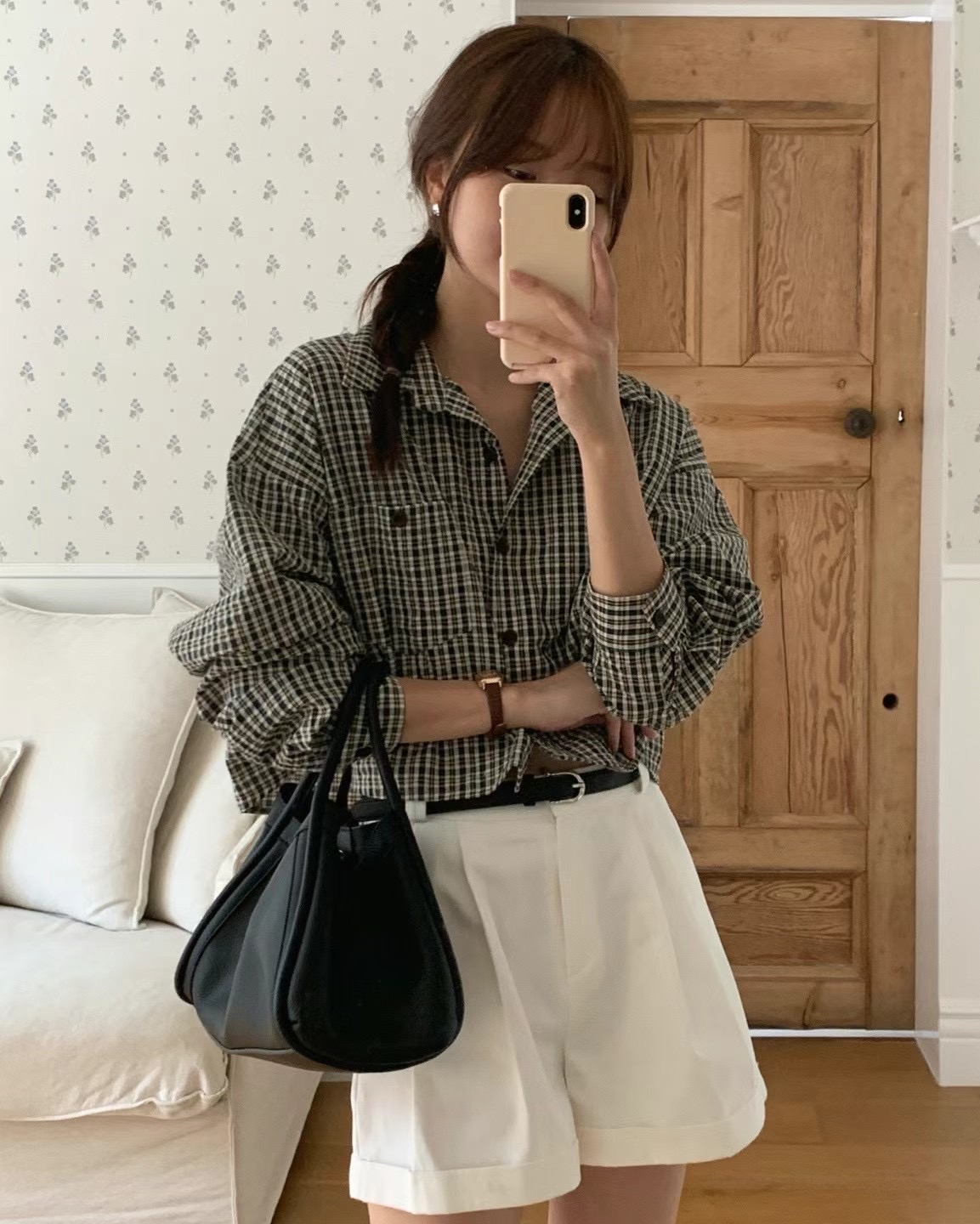 JUNO韓國直郵東大門代購女裝新款時尚熱賣休閑職業襯衫蕾絲衫JUNO襯衫/蕾絲衫圖色2