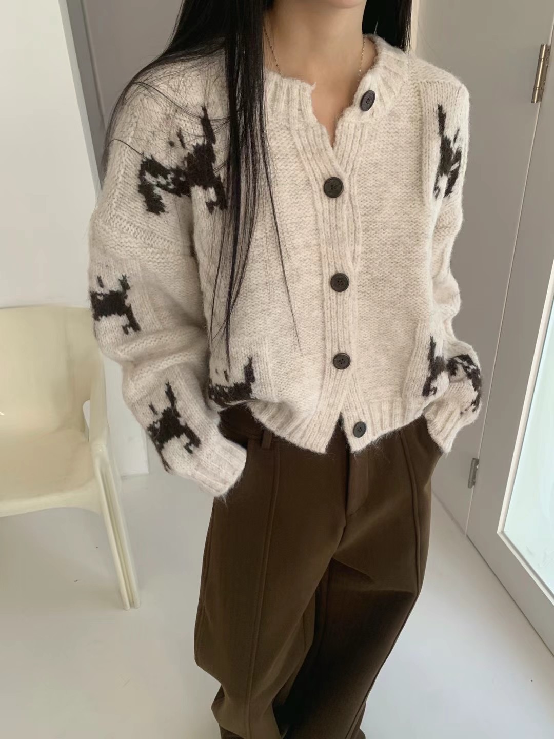 GROW韓國直郵東大門實拍女裝新款休閑真品人氣推薦職業針織衫GROW/WHERE'LL針織衫
